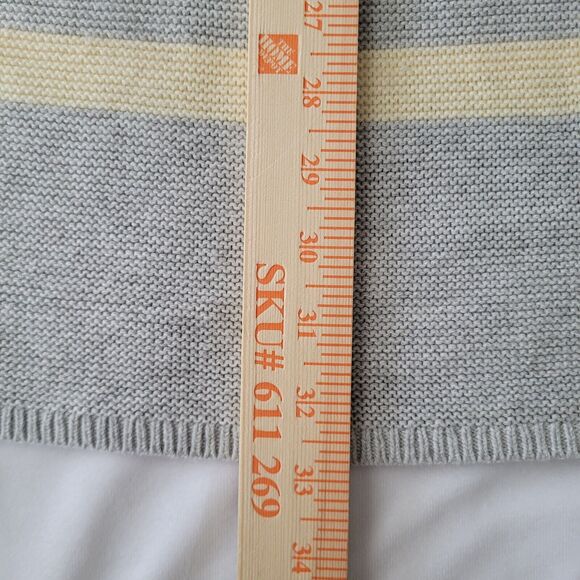 J. Jill Womens Knit Sweater Size Large Gray Light Yellow Stripes Tunic Length - Picture 10 of 10